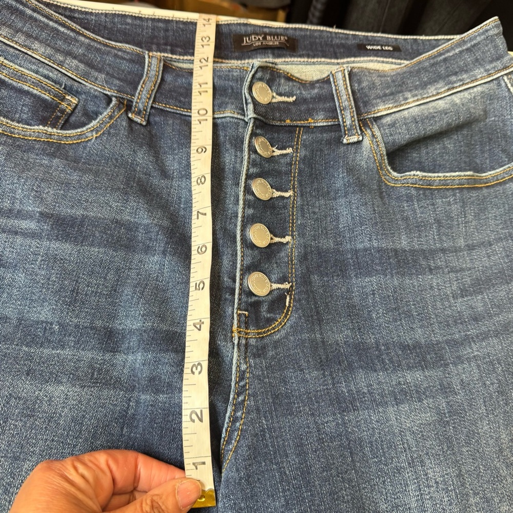 Judy Blue Dark Wash Ankle High Rise Button Fly Jeans Size 16W - Picture 10 of 12